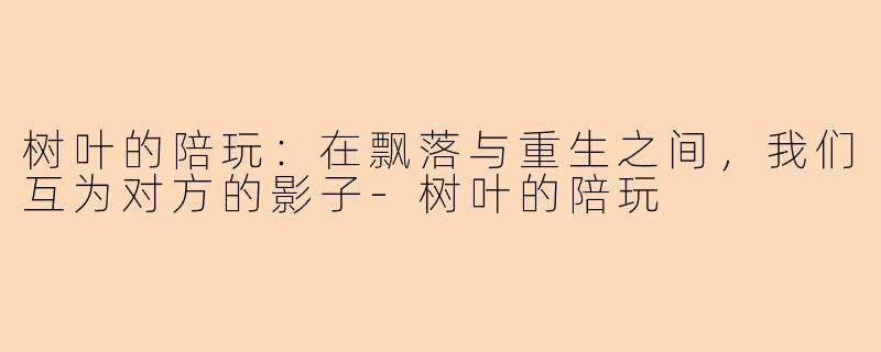 树叶的陪玩:在飘落与重生之间,我们互为对方的影子-树叶的陪玩