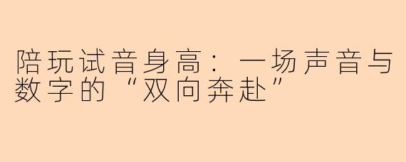 陪玩试音身高：一场声音与数字的“双向奔赴”