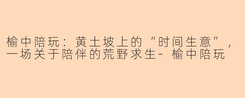 榆中陪玩:黄土坡上的“时间生意”,一场关于陪伴的荒野求生-榆中陪玩