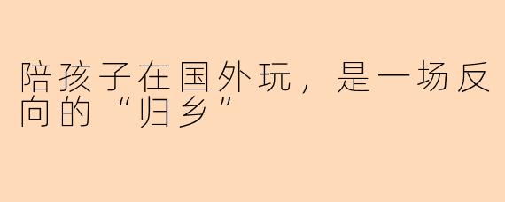 陪孩子在国外玩,是一场反向的“归乡”