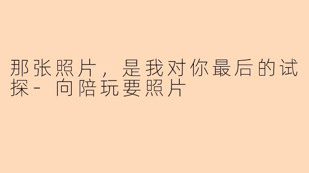 那张照片,是我对你最后的试探-向陪玩要照片