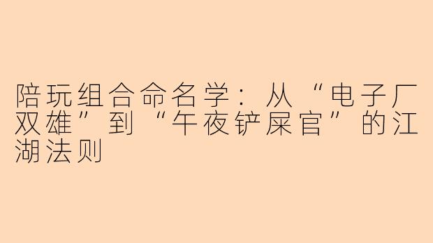 陪玩组合命名学:从“电子厂双雄”到“午夜铲屎官”的江湖法则