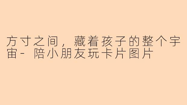 方寸之间，藏着孩子的整个宇宙-陪小朋友玩卡片图片