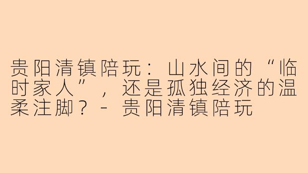 贵阳清镇陪玩:山水间的“临时家人”,还是孤独经济的温柔注脚?-贵阳清镇陪玩