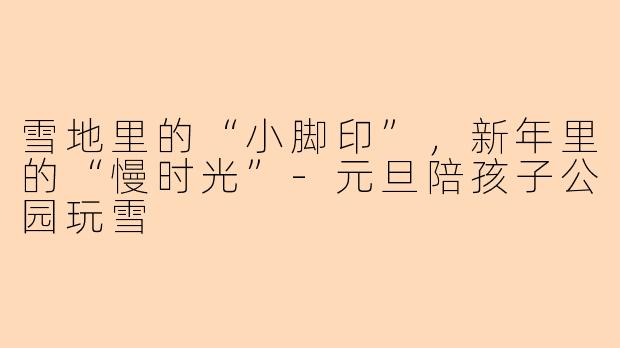 雪地里的“小脚印”，新年里的“慢时光”-元旦陪孩子公园玩雪