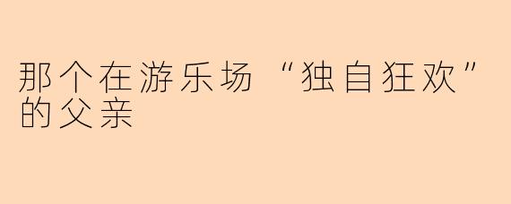 那个在游乐场“独自狂欢”的父亲
