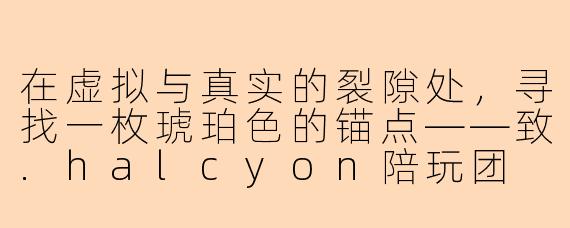 在虚拟与真实的裂隙处,寻找一枚琥珀色的锚点——致.halcyon陪玩团