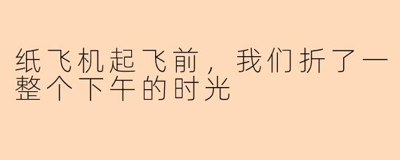 纸飞机起飞前,我们折了一整个下午的时光