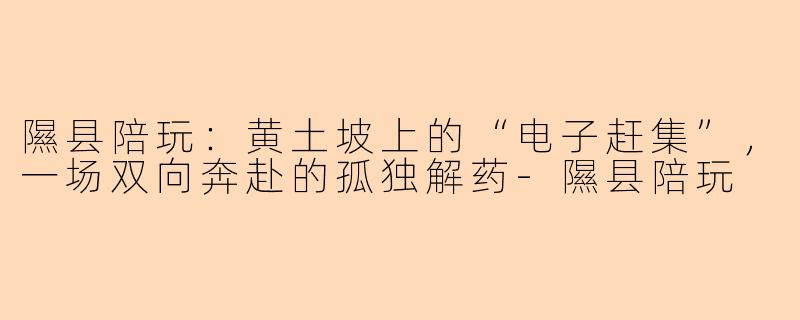 隰县陪玩:黄土坡上的“电子赶集”,一场双向奔赴的孤独解药-隰县陪玩