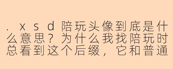 .xsd陪玩头像到底是什么意思?为什么我找陪玩时总看到这个后缀,它和普通头像有什么区别?