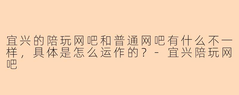 宜兴的陪玩网吧和普通网吧有什么不一样,具体是怎么运作的?-宜兴陪玩网吧