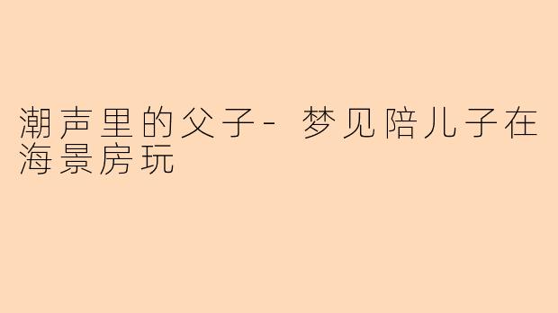 潮声里的父子-梦见陪儿子在海景房玩