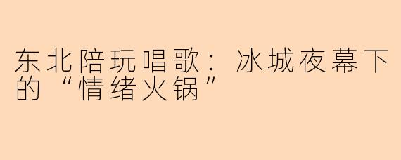 东北陪玩唱歌：冰城夜幕下的“情绪火锅”