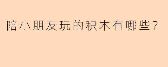 陪小朋友玩的积木有哪些?