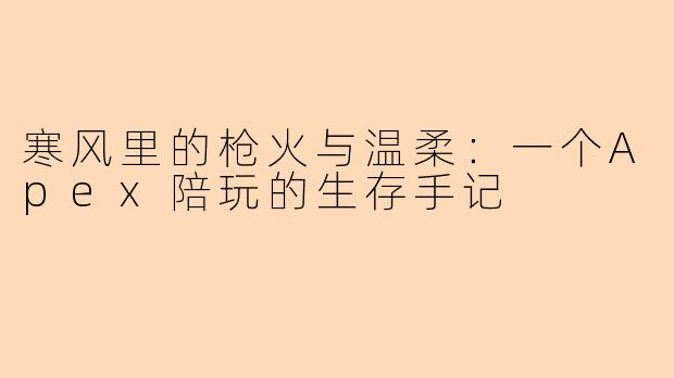 寒风里的枪火与温柔:一个Apex陪玩的生存手记